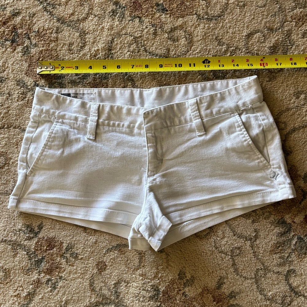 Hurley 7 White Cotton Low Rise Short Shorts